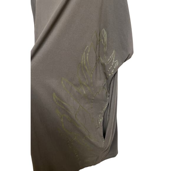 Tanoa Women Plus Tunic Dress 4XL 4X Gray Taupe Dolman Sleeve Tropical Samoan EUC - Picture 4 of 9